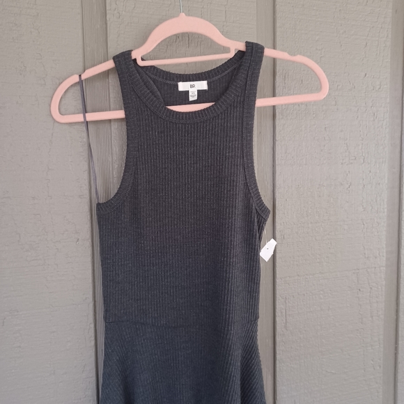 BP Sleeveless Rib Minidress Size XS Color Charcoal Grey Preppy - Picture 2 of 13